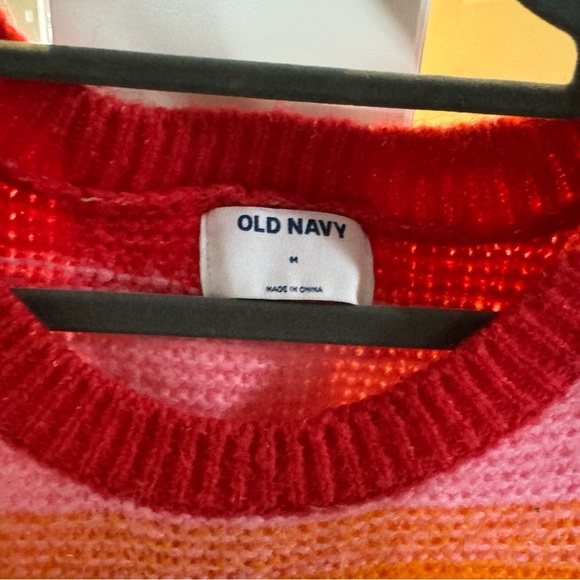 OLD NAVY M Spring Rainbow Oversized Textured Drop Shoulder Pullover Sweater - Picture 4 of 5